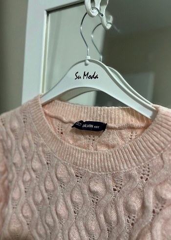 Pudra Örgü Kadın Kazak - Görsel 2