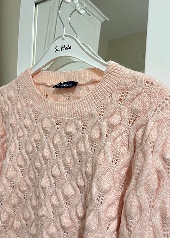 Pudra Örgü Kadın Kazak - Görsel 3