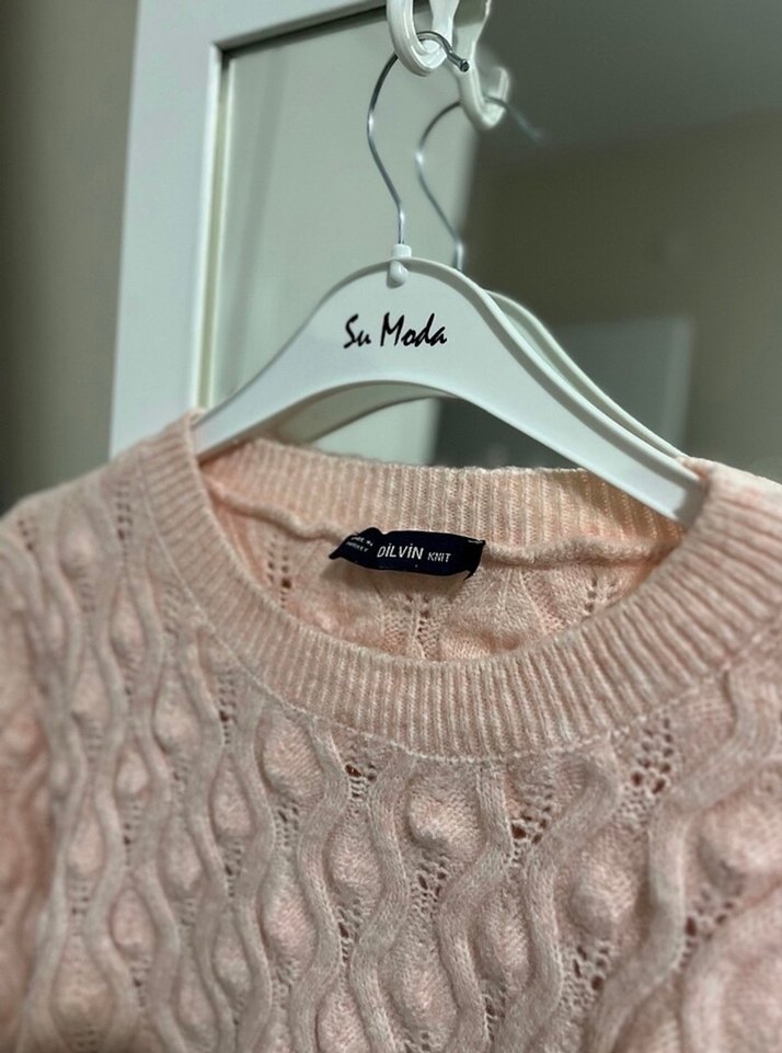 Pudra Örgü Kadın Kazak - Görsel 2