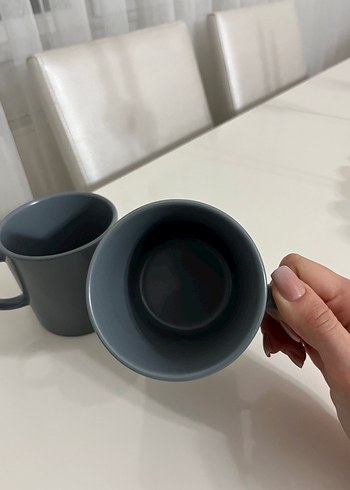 Gri Seramik İki Adet Kupa - Görsel 4