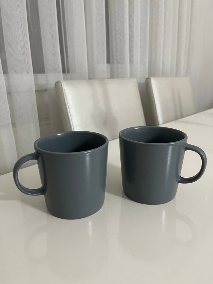 Gri Seramik İki Adet Kupa - Görsel 2