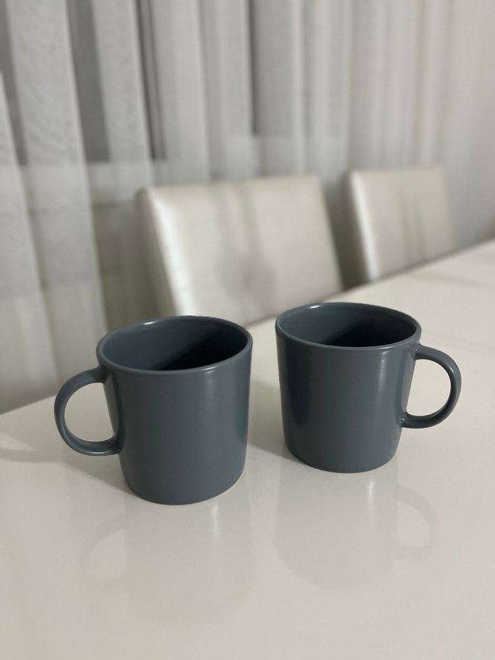 Gri Seramik İki Adet Kupa - Görsel 3