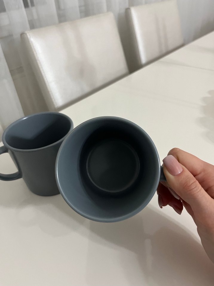 Gri Seramik İki Adet Kupa - Görsel 4