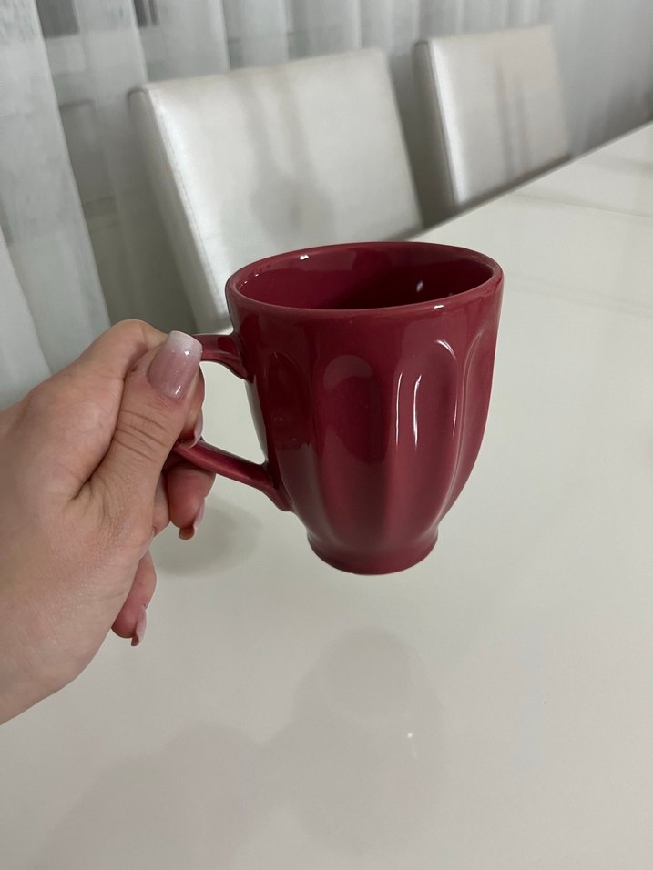 Kırmızı Seramik Kupa - Görsel 3