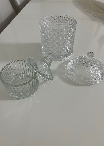 Şeffaf Kristal Kapaklı Vazo Seti - Görsel 7