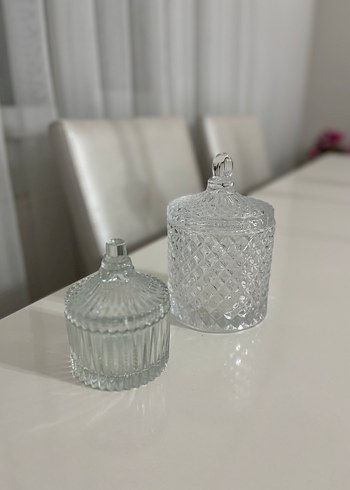 Şeffaf Kristal Kapaklı Vazo Seti - Görsel 2