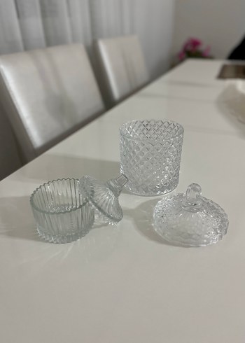 Şeffaf Kristal Kapaklı Vazo Seti - Görsel 6