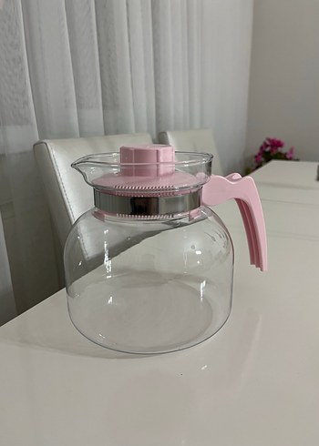 Pastel Pembe Cam Demlik - Görsel 2