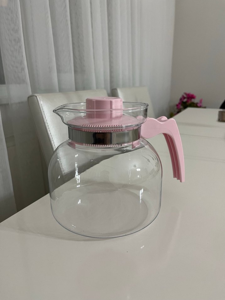 Pastel Pembe Cam Demlik - Görsel 2