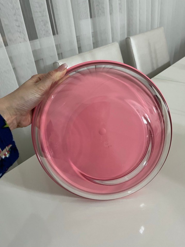 Pembe Plastik Kapaklı Cam Kase - Görsel 4