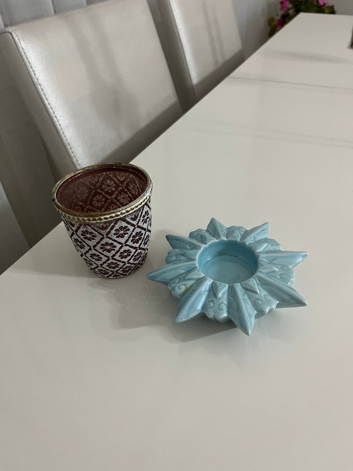 Mavi Seramik Dekoratif Vazo - Görsel 2