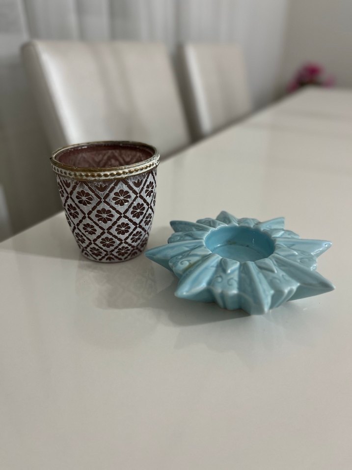 Mavi Seramik Dekoratif Vazo - Görsel 3