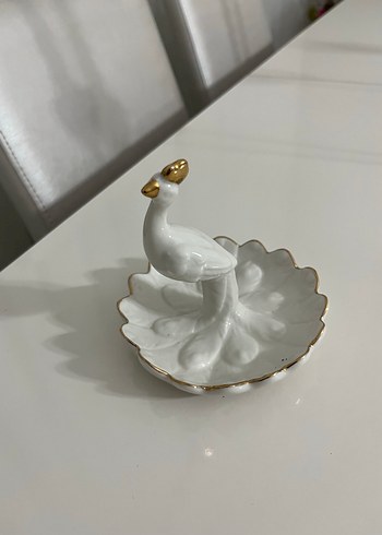 Beyaz Kuğu Figürlü Dekoratif Tabak - Görsel 3