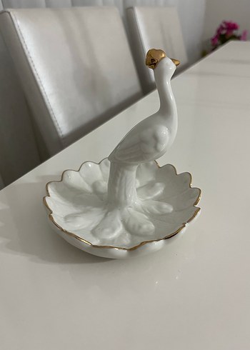 Beyaz Kuğu Figürlü Dekoratif Tabak - Görsel 2