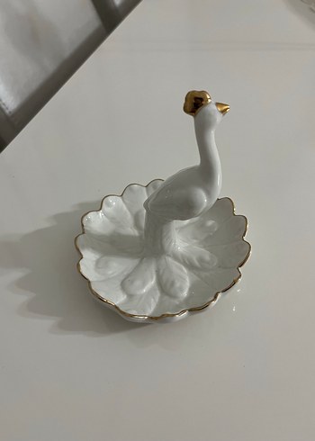 Beyaz Kuğu Figürlü Dekoratif Tabak - Görsel 4