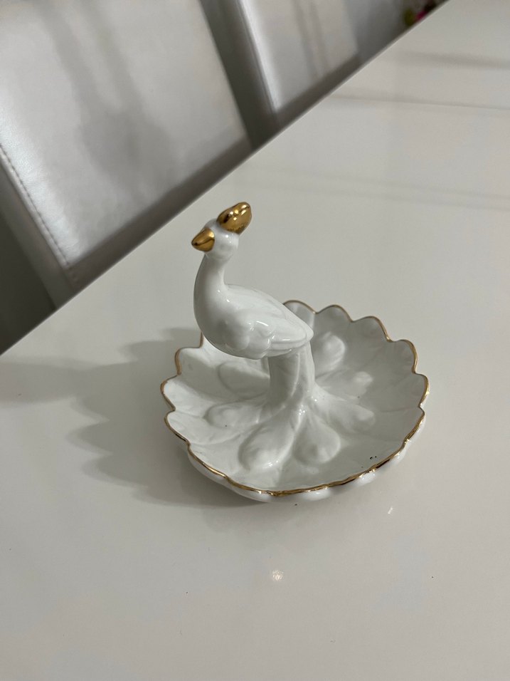 Beyaz Kuğu Figürlü Dekoratif Tabak - Görsel 3