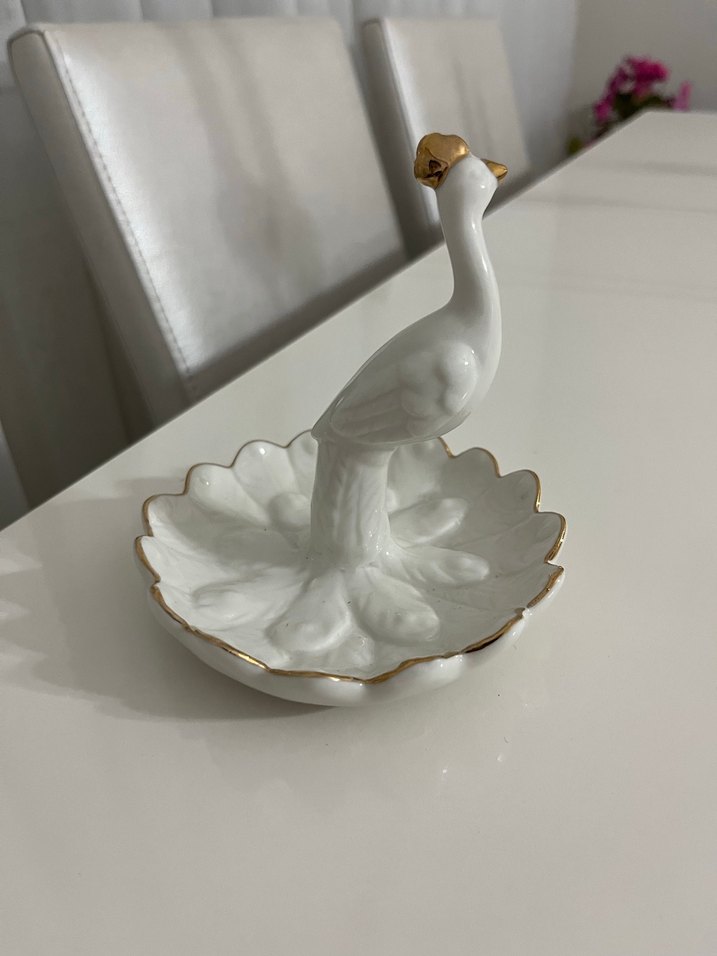 Beyaz Kuğu Figürlü Dekoratif Tabak - Görsel 2