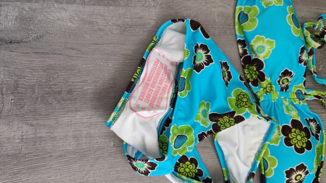 Turkuaz Çiçek Desenli Bikini Takimi - Görsel 4