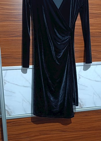 Abiye Uzun Kollu Siyah Gotik Drapeli Elbise