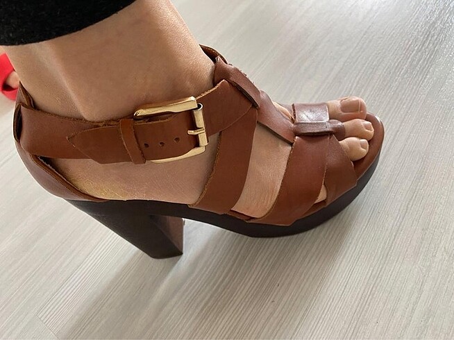 Taba platform topuk ayakkabı - Görsel 6