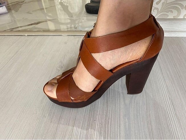 Taba platform topuk ayakkabı - Görsel 7