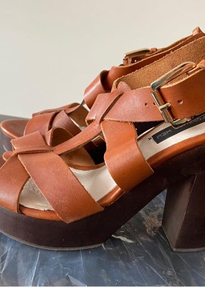 Taba platform topuk ayakkabı - Görsel 2