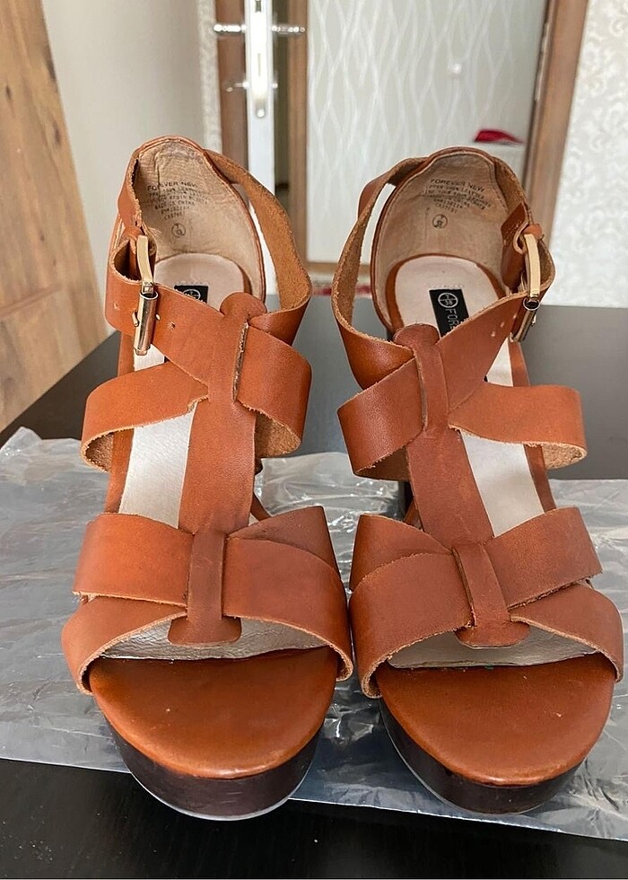 Taba platform topuk ayakkabı - Görsel 5