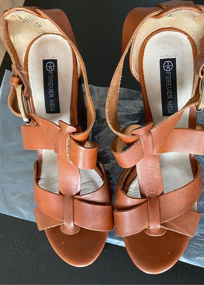 Taba platform topuk ayakkabı - Görsel 3