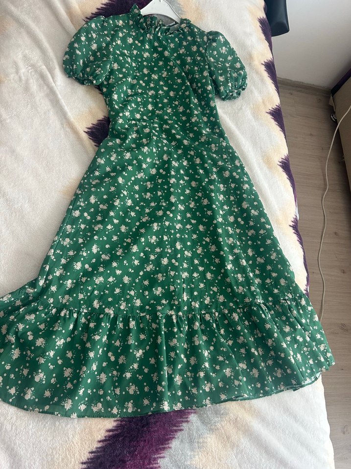 Yeşil Midi Günlük Elbise - Görsel 3