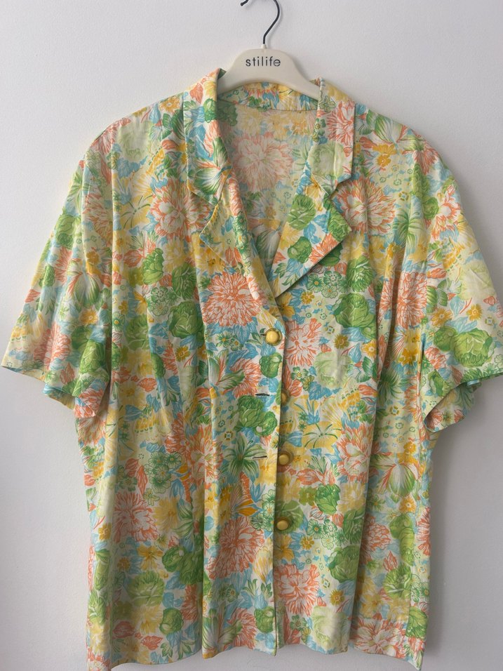 Vintage çiçekli gömlek - Görsel 2