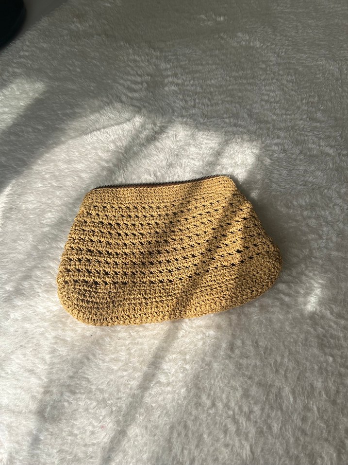 Bej Örgü hasır Kadın  Çanta - Görsel 2