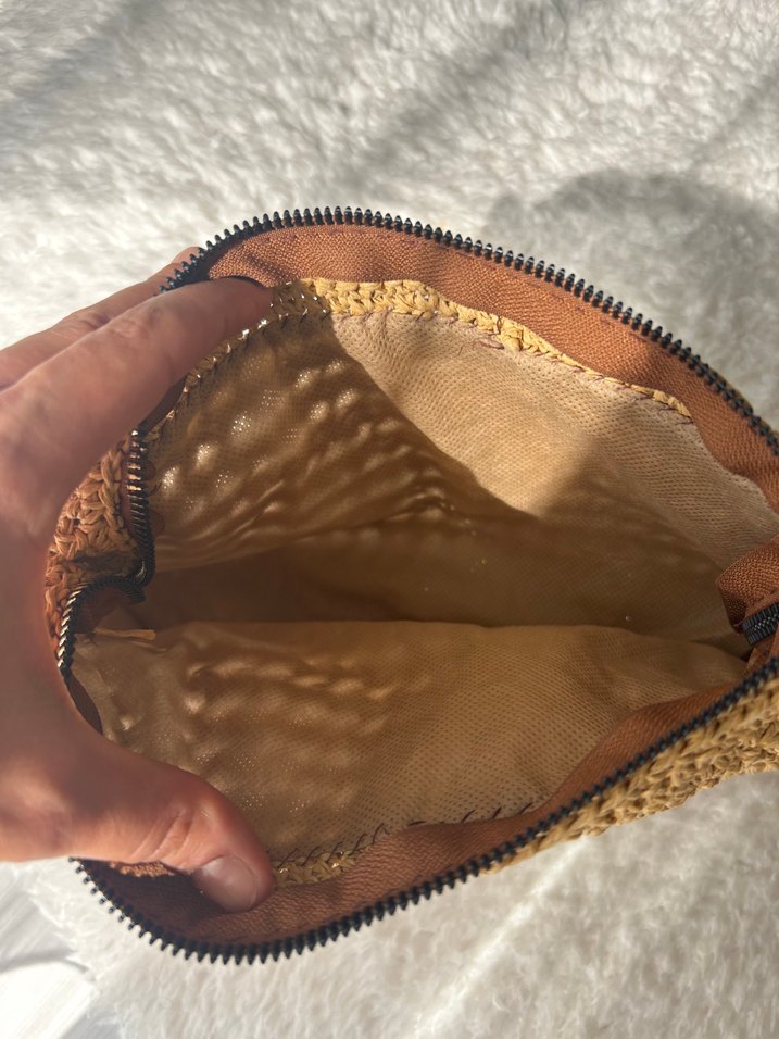 Bej Örgü hasır Kadın  Çanta - Görsel 4