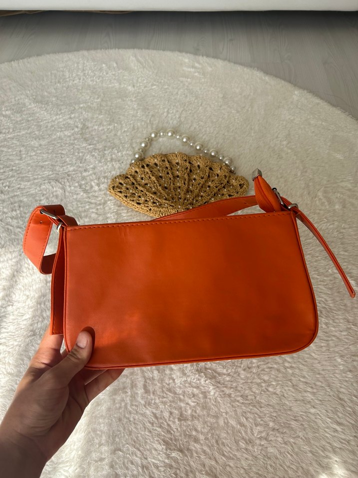 Turuncu  Deri Kadın Çanta - Görsel 2