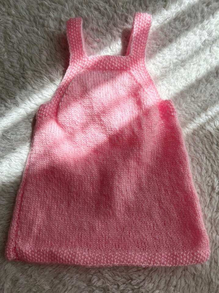 Pembe Örgü Kız Çocuk jile elbise - Görsel 2