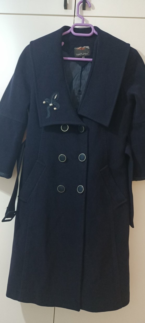 Çift Düğmeli lacivert Kaban - Görsel 2