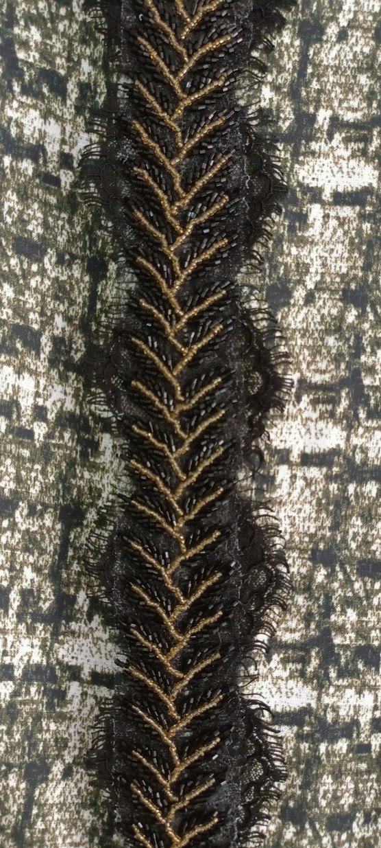 Dantel Detaylı Uzun boncuk işlemeli Bohem Elbise - Görsel 3