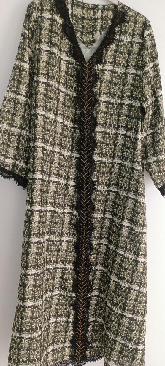 Dantel Detaylı Uzun boncuk işlemeli Bohem Elbise - Görsel 2