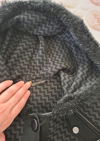 Düğmeli Siyah Uzun Hamile Kabanı - Görsel 12