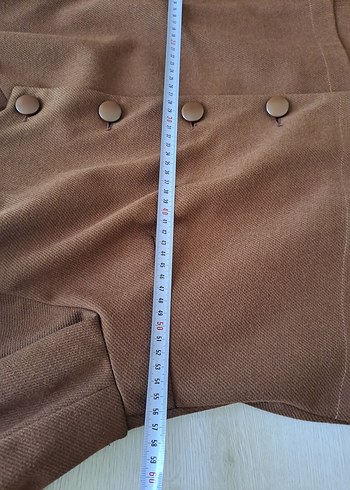 Düğmeli Uzun Kahverengi Süet Klasik Kaban - Görsel 3