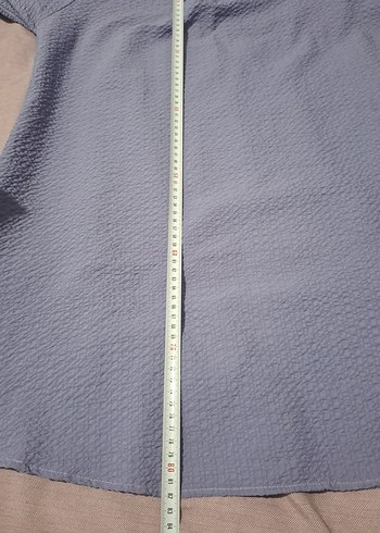 Mor Renkli Keten Midi Tunik Rüya Kol Detaylı - Görsel 6