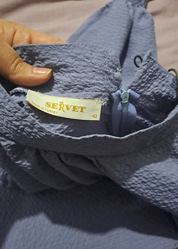 Mor Renkli Keten Midi Tunik Rüya Kol Detaylı - Görsel 7