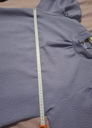 Mor Renkli Keten Midi Tunik Rüya Kol Detaylı - Görsel 5