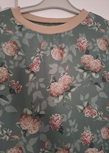 Uzun Kollu Yeşil Çiçekli Bohem Elbise - Görsel 5