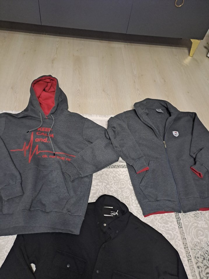 Gri Erkek Street Wear Polar Sweatshirt - Görsel 2