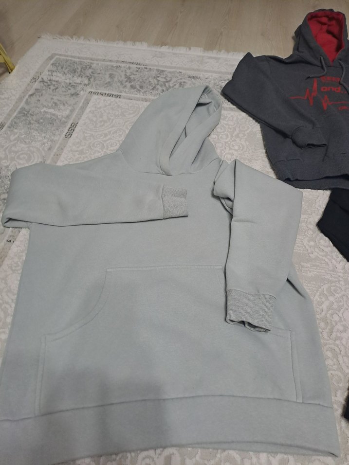 Gri Erkek Street Wear Polar Sweatshirt - Görsel 4