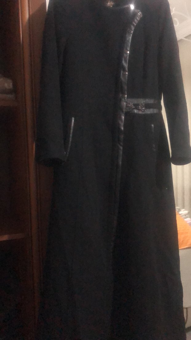 Kadın Siyah Uzun Deri Kaban 2 adat ürün - Görsel 2