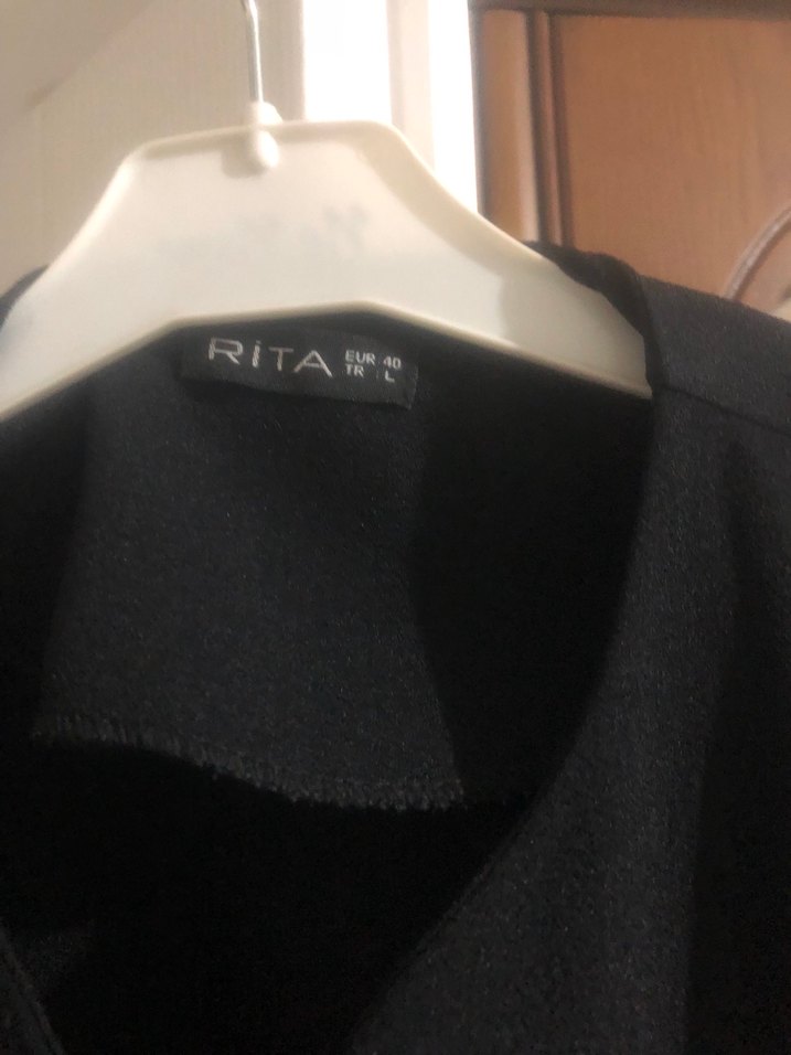 Siyah Fırfırlı Uzun Kadın Elbise - Görsel 2