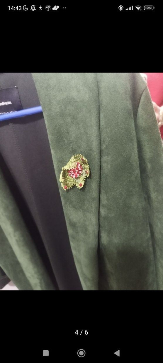 Zümrüt Yeşili Süet trençkot - Görsel 3