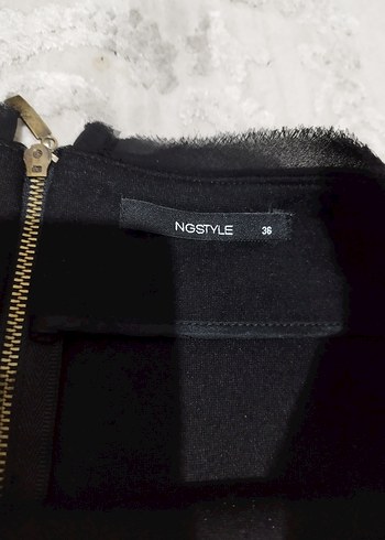 NG Style lacivert pul detaylı siyah mini Etek