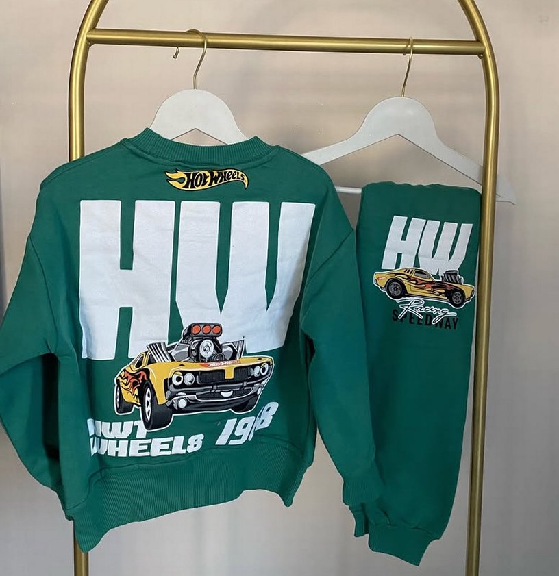 Erkek Çocuk Yeşil Baskılı Sweatshirt - Görsel 2